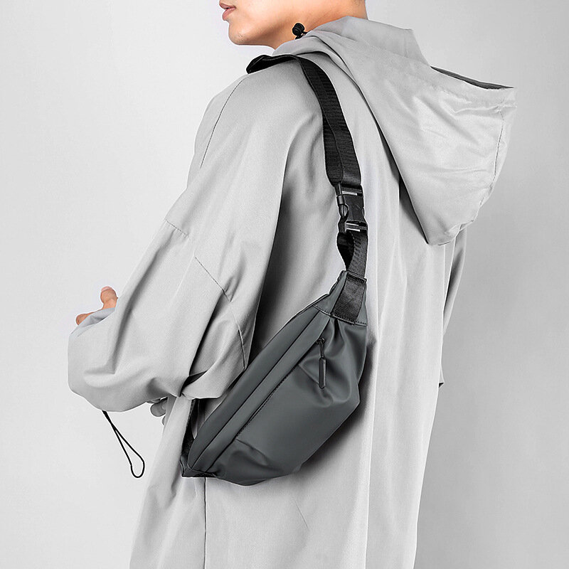 Нагрудная сумка, вместительная сумка через плечо, модная простая однотонная сумка унисекс из нейлона на молнии, Портативная сумка для хранения, универсальная сумка для телефона