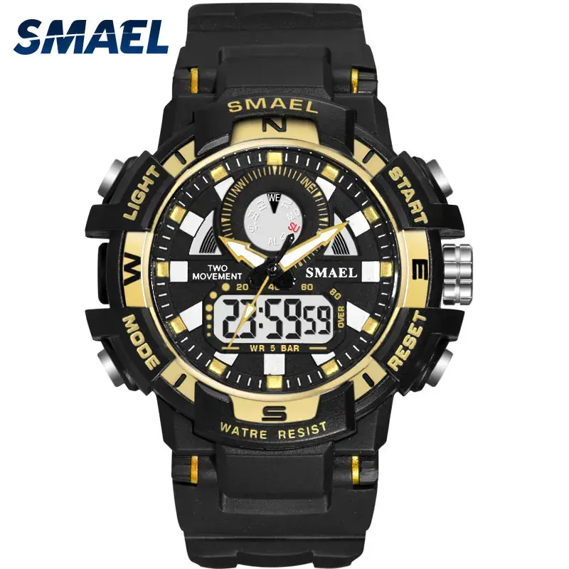 Jam tangan anak SMAEL, jam tangan Digital untuk anak laki-laki, Jam Alarm, anti air, gelang Stopwatch, reloj 1557B
