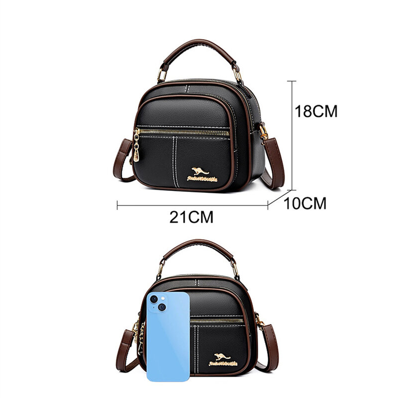 Tas Tote Fashion tas selempang bahu kulit lembut kualitas tinggi untuk wanita dompet dan tas tangan wanita merek desain multilapisan