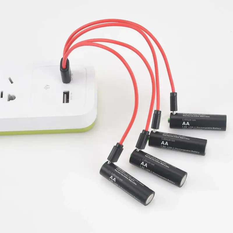 بطاريات قابلة لإعادة الشحن من Soshine-AA مزودة بكابل USB 4 في 1 ، 1.5 فولت ، USB ، 3500mWh ، تناسب كاشف الدخان ، آلة الألعاب ، الكاميرا