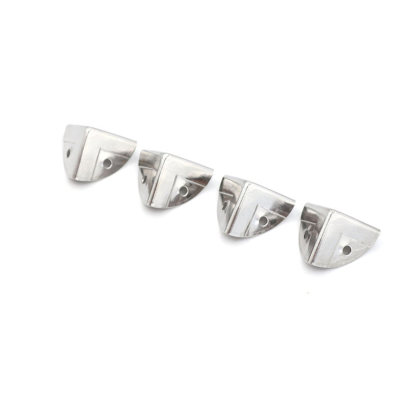 4pcs Silver Metal Corner Brackets Angle Brace Protector Trunk Box Case Chest