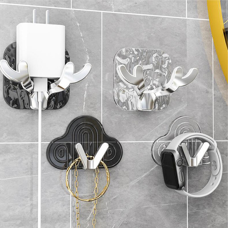 1/4PCS Self-adhesive Wall Hooks PET Bathroom Hooks For Hanging Waterproof Luxury Adhesive Hook Towel Holder Home Accessories