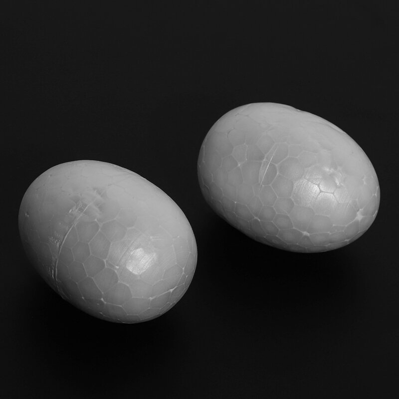 Huevos de poliestireno de 6 Cm, huevo de Pascua blanco decorativo para pintar o pegar, 20 unidades