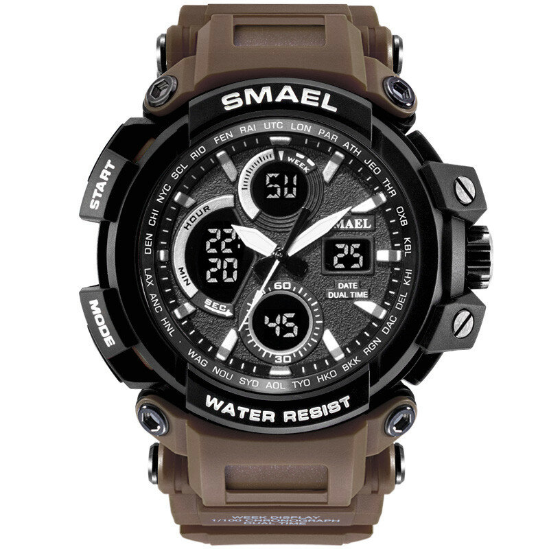 SMAEL-Montre de sport numérique LED pour homme, montre-bracelet électronique décontractée, bracelet en caoutchouc, montres-bracelets à quartz classiques et élégantes, cadeau