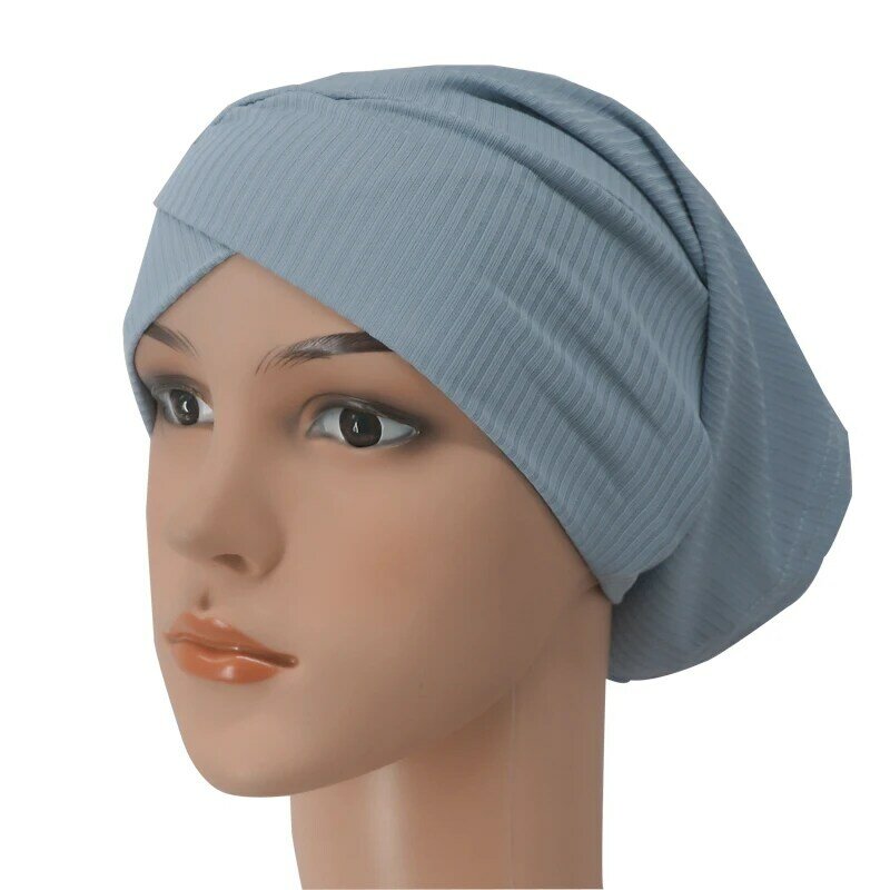 Turbante elástico de algodón para mujer, hijab musulmán interior, pañuelo islámico para la cabeza, turbante para el capó, 2020