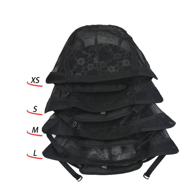 1pc schwarze Spitze Perücke Kappen für Frauen mit verstellbaren Trägern, um Perücken an Ort und Stelle für Perücke machen Perücken Haarnetz zu halten