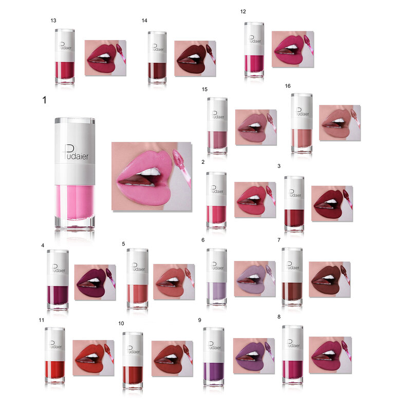 Pudaier-tinte líquido para labios, efecto Natural, resistente al agua, doble uso, labios, ojos, mejillas, belleza, 3g