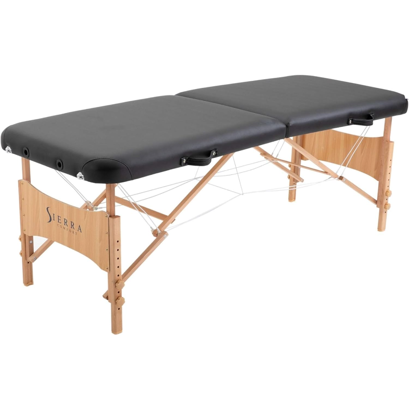 Podstawowy przenośny stół do masażu SierraComfort, czarny stół do masażu