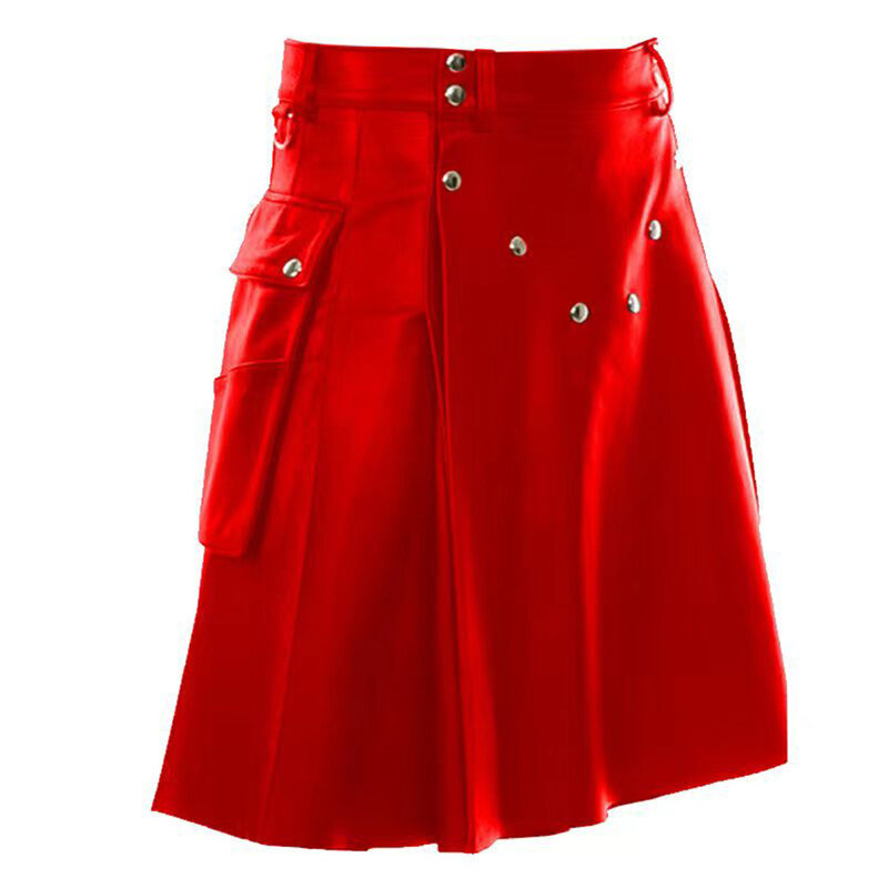 Мужская короткая юбка, Повседневная шотландская традиционная юбка, средневековая однотонная плиссированная юбка, весна-осень