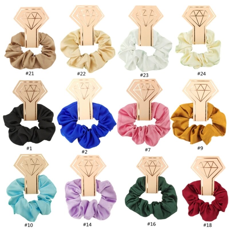 Bridesmaids Scrunchies for Party Updo Hair Elastic Hair Rings Solid Color Satins Hair Ties Hair Scrunchy Proposal Gift