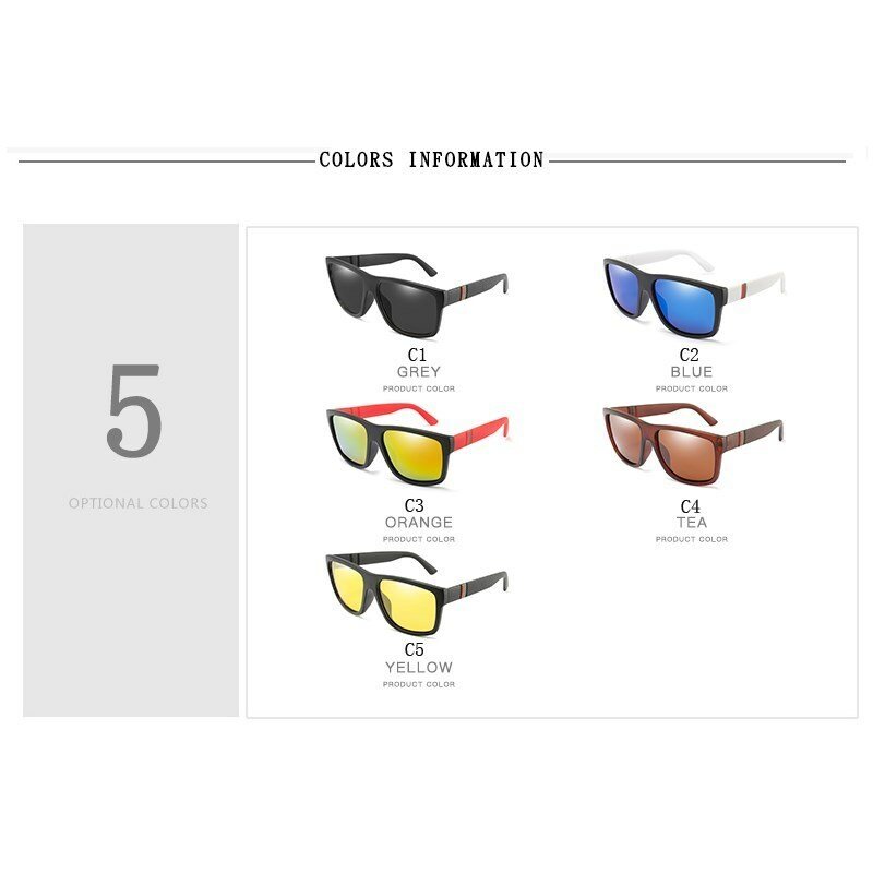 Gafas de sol polarizadas para hombre y mujer, lentes cuadrados para el sol, retro de marca famosa, unisex