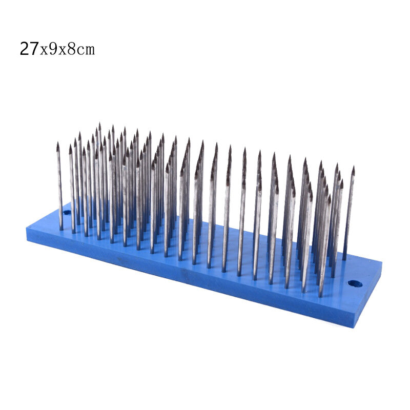 Cepillo de pelo azul con 93 agujas para trama de máquina de peine, peine de acero pequeño, fabricación de cabello crudo, cabello remy