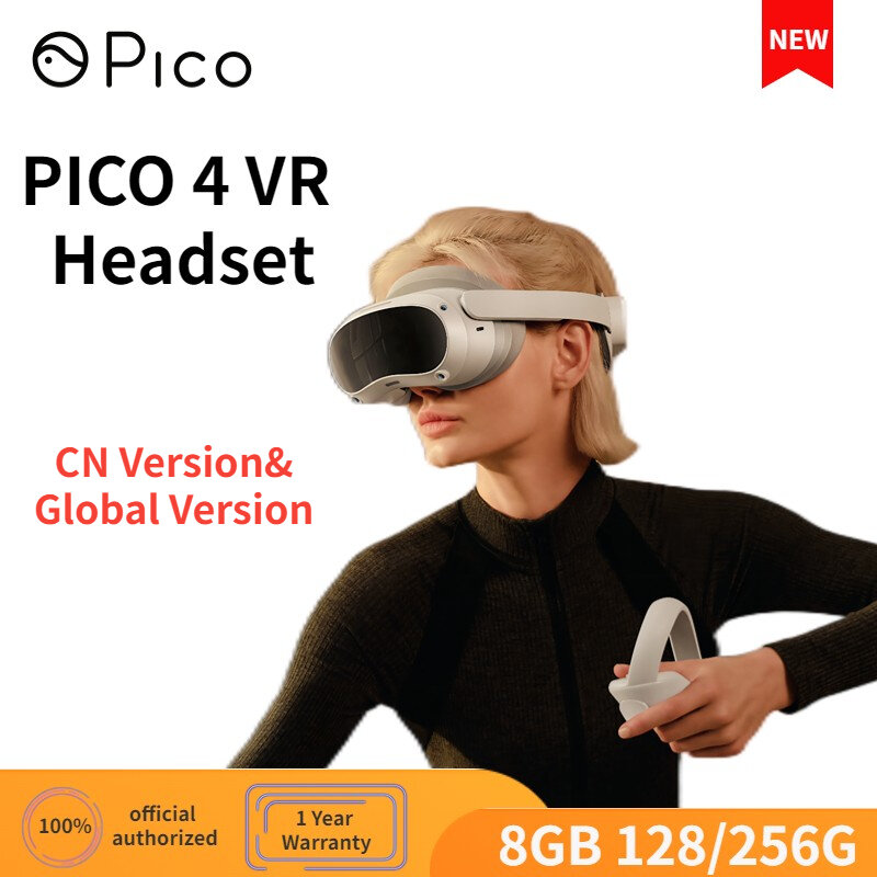 CN Version & ทุกรุ่น PICO 4 VR ชุดหูฟัง Pico4 All-In-One แว่นตาเสมือนจริง4K + จอแสดงผล Play Steam VR เกม