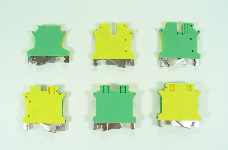 電源端子台、パッシブコンポーネント、黄色緑色配線、RJ1-G5、uslkg 5、10個