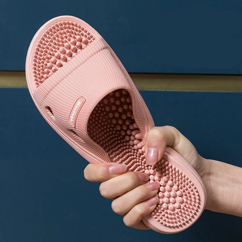 Men's slippers summer bathroom sandals home soft sole foot massage women's slippers indoor non-slip sandals couple