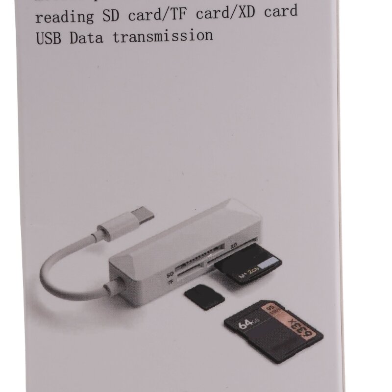 Pembaca kartu Universal XD TFSD, pembaca kartu memori kecepatan tinggi 3 dalam 1 USB C untuk ponsel Laptop