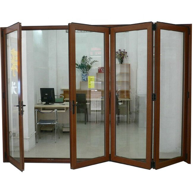 Szkło ochronne o grubości 2,0 mm Dostawca z Chin Dwuskładane aluminiowe drzwi