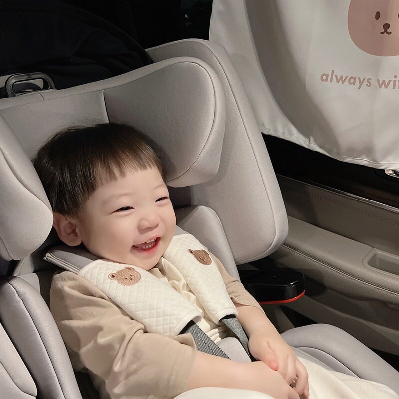 Accesorios para cinturón de seguridad de bebé, funda para correa de hombro, protección de pecho, cojín de asiento de vehículo para niños, almohadilla suave antiestrangulamiento