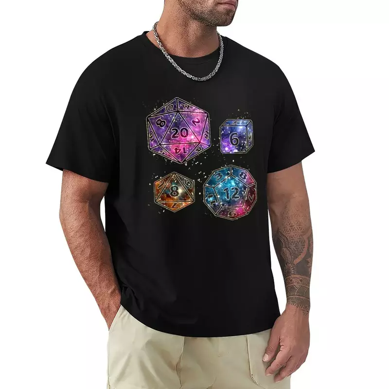 Galaxy D&D Dice Set T-Shirt plus size tops funnys hippie clothes t shirts for men pack