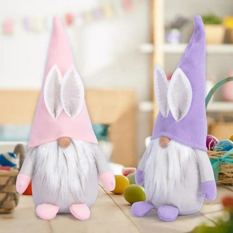 Easter Gnomes Plush Plush Easter Bunny Handmade Doll Cute Spring Faceless Dwarf With Rabbit Ears Children Room House Ornament
