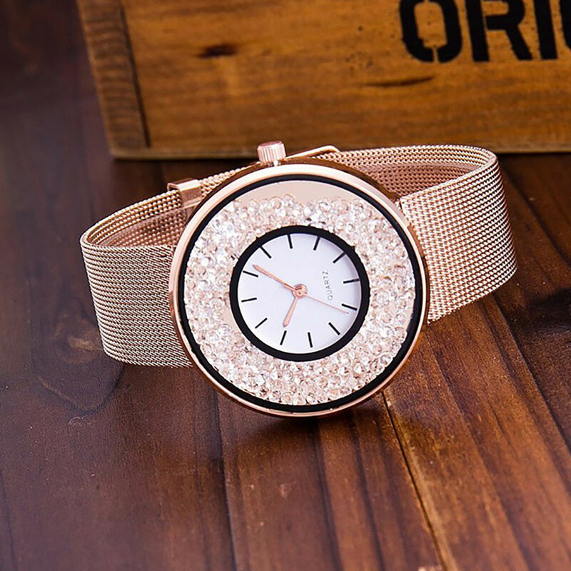 Orologio al quarzo di Lover'S delicato orologio da polso con quadrante rotondo con diamanti orologi da cintura in lega di affari di lusso per uomo donna Relogios Feminino