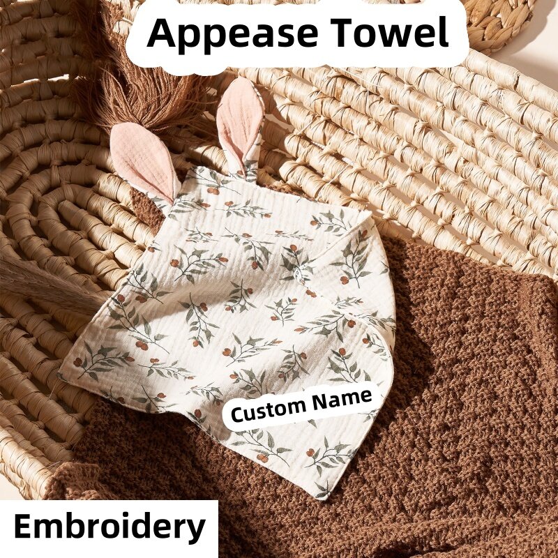 Newborn Appease Towel Custom Name Baby Sleeping Cudding Facecloth Sleep Toy Soothe Toddler Comforter Cloth Baby Accessories