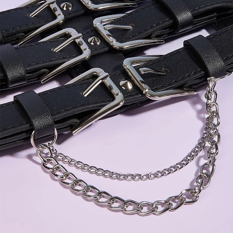 Cinturón de cintura estilo Harajuku, cadena hueca, soporte para el pecho, corsé Delgado Lolita, cinturones de corsé, cinturón elástico