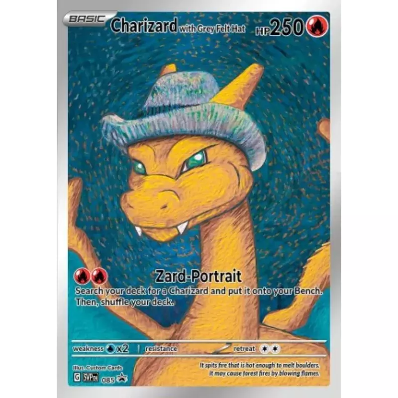 World Famous Paintings Series Collection Cards paesi bassi Van Gogh Museum Blastoise Pikachu Charizard Game Anime Letters Cards
