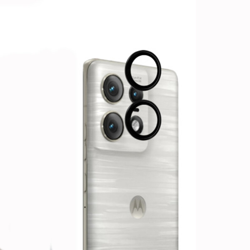 Verre de protection de caméra arrière pour Motorola Moto Edge 50 Pro, anneau en métal ktMetal, film d'objectif