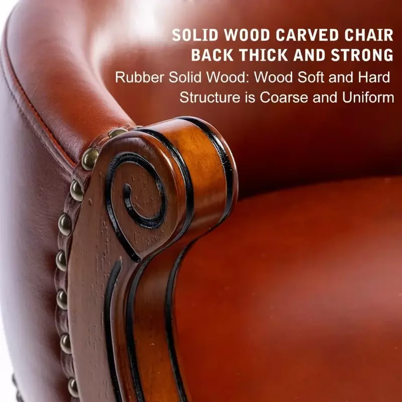 Cow Top Leather Bar Chair com Costas, Bancos de madeira, Altura de 29,5 polegadas, 1PC