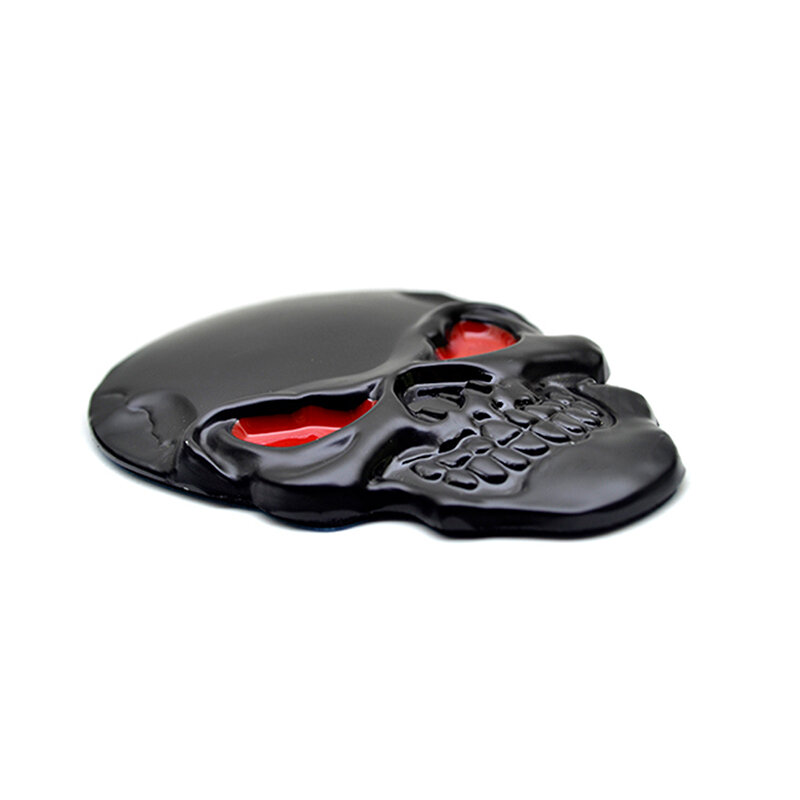 1 PC Black Skull Skeleton Head Skull 3D Metal Car Body Sticker Auto Rear Emblem Badge Decoration 5*3.5CM Автомобильная Наклейка
