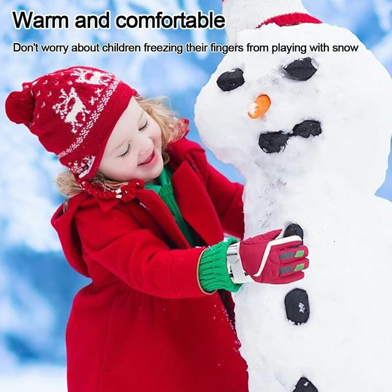 Guanti da sci per bambini impermeabili nuova moda addensare guanti per bambini caldi antivento antiscivolo sci invernale caldo