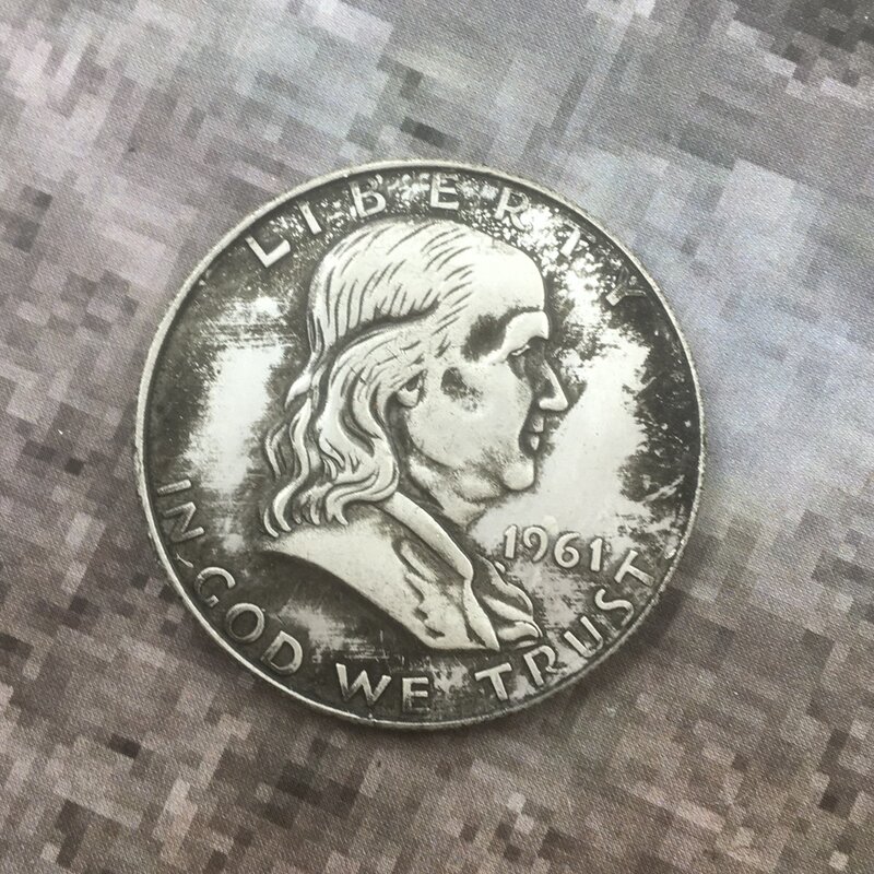 Роскошная коллекция 1961 года, США Свобода, Франклин, полудоллар, забавная парная художественная монета/решение ночного клуба, монета/счастливая памятная монета + подарочная сумка