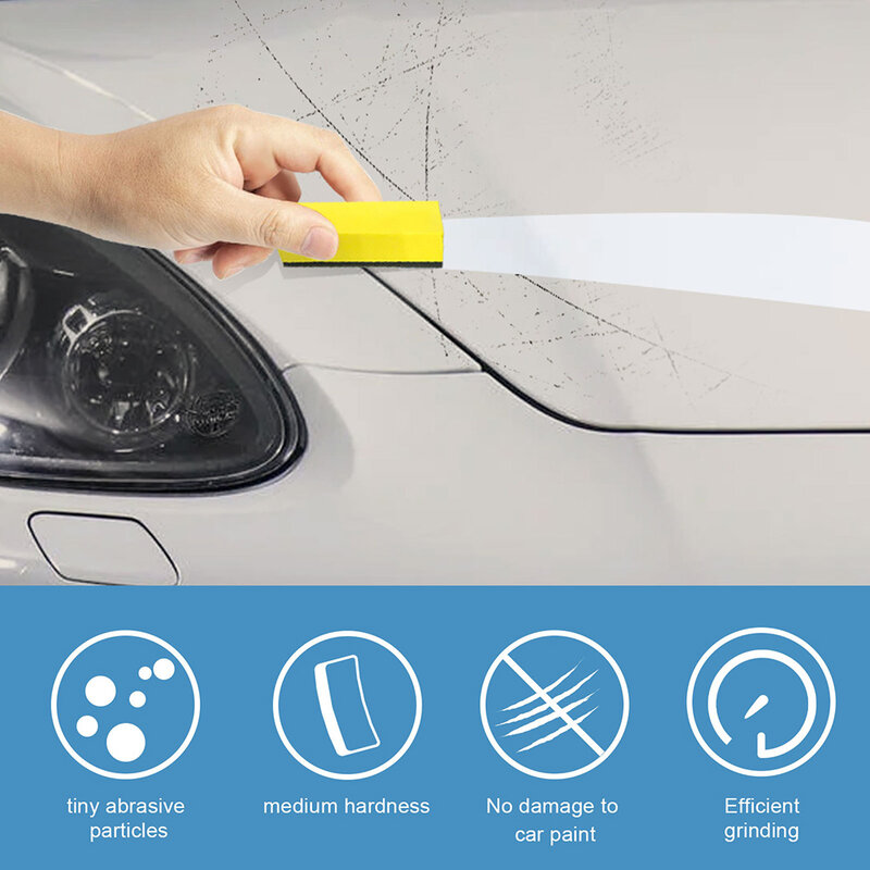 Spons cuci mobil spons EVA spons busa bantalan aplikator bantalan pemoles pengilap Mobil 1 buah biru/kuning untuk mobil