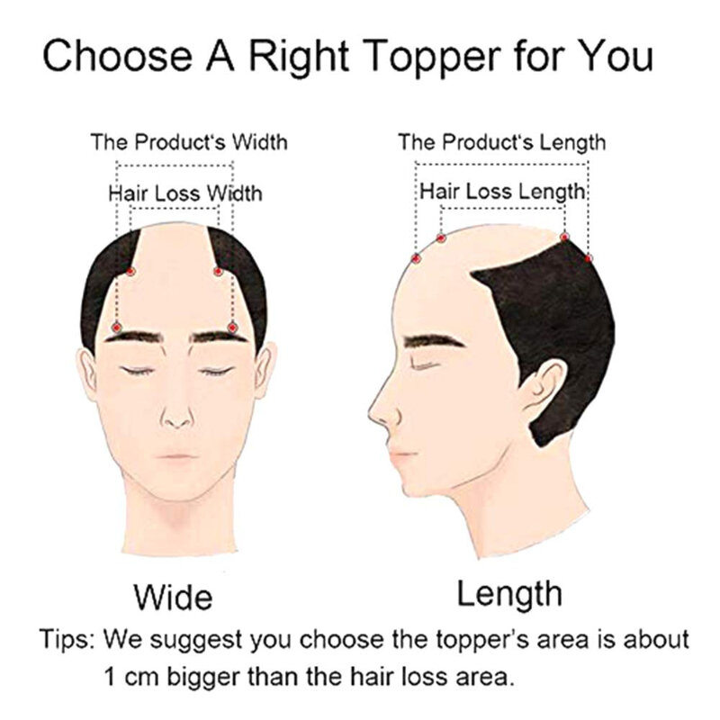 Fashion Short Straight Topper Piece for Men Hair Replacement Loss Thinning with Clips Glueless Preplucked Human Wigs Ready To Go