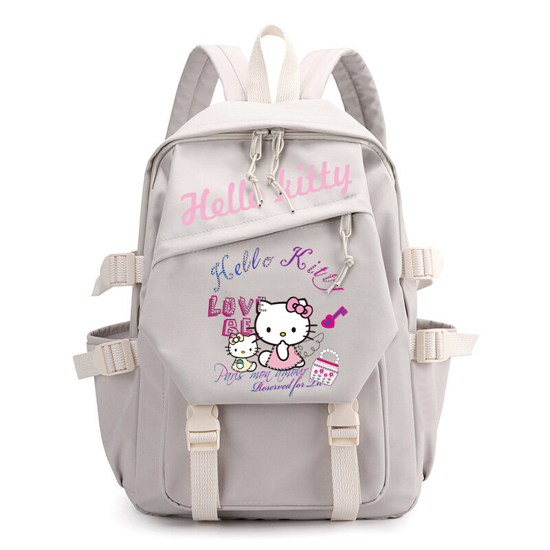Sanrio tas punggung bermotif untuk pelajar, tas punggung kanvas komputer ringan motif kartun lucu untuk sekolah Hellokitty baru