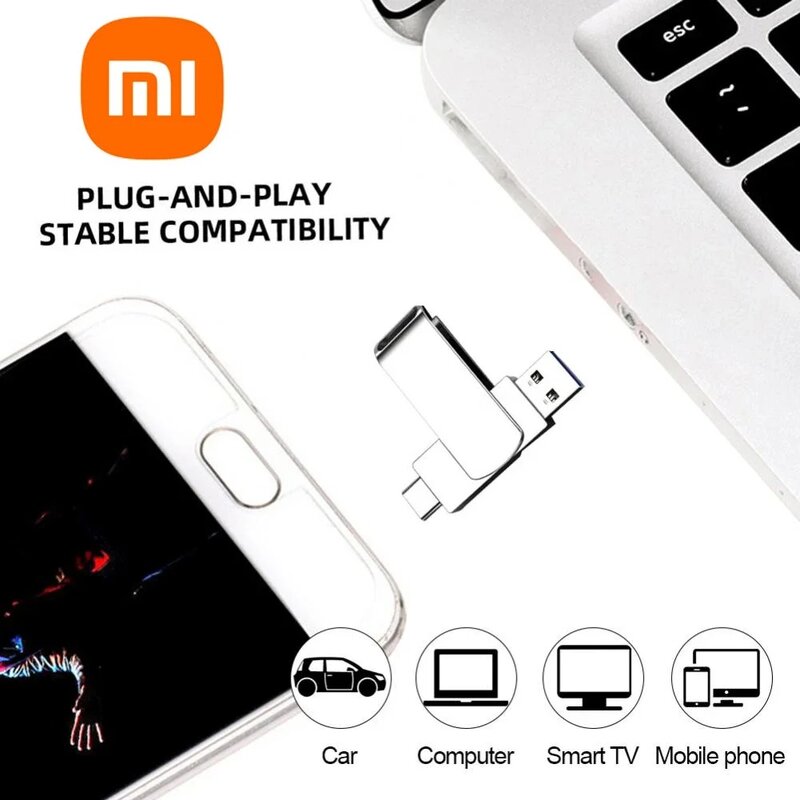Флэш-накопители Xiaomi 16 Тб высокоскоростной переносной металлический флэш-накопитель 2024 новая карта памяти флэш-карта USB Водонепроницаемая флэш-карта
