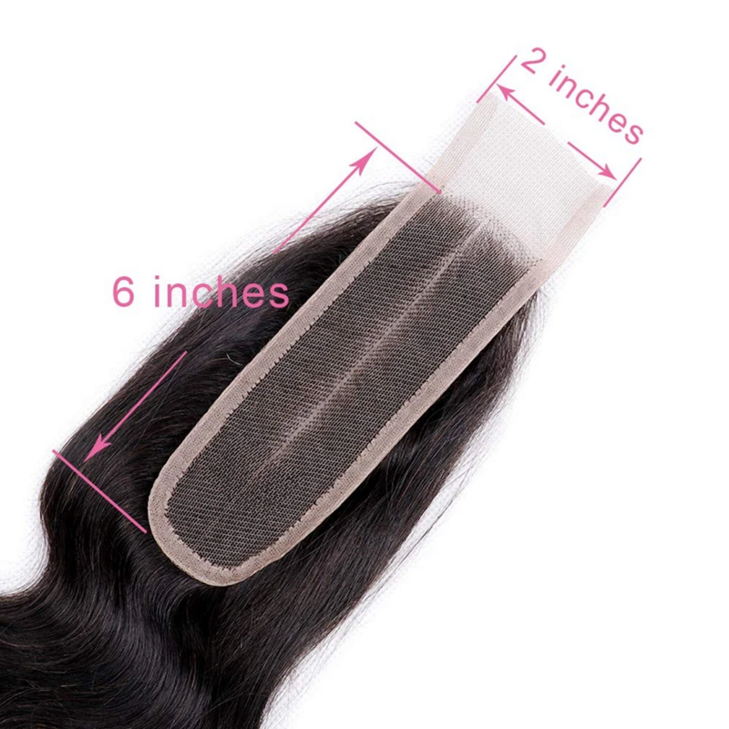 Upermall Kim K 2x6 Swiss Transparent Lace Closure Straight Body Wave Deep Middle Part Brazilian Remy Human Hair For Black Women