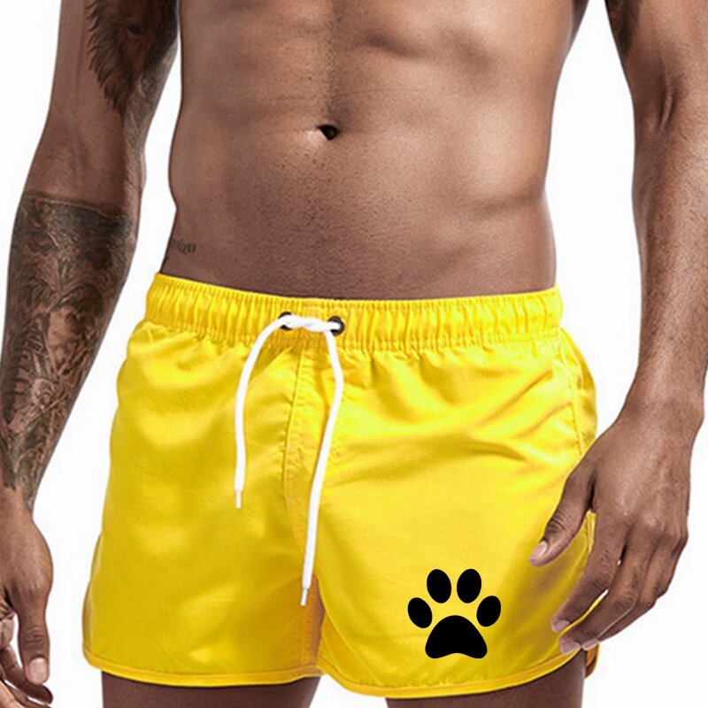2024 Dog paw print Shorts Summer Swimwear Man Swimsuit Swimming Trunks Sexy Beach Shorts Surf Board Men's Clothing Pants