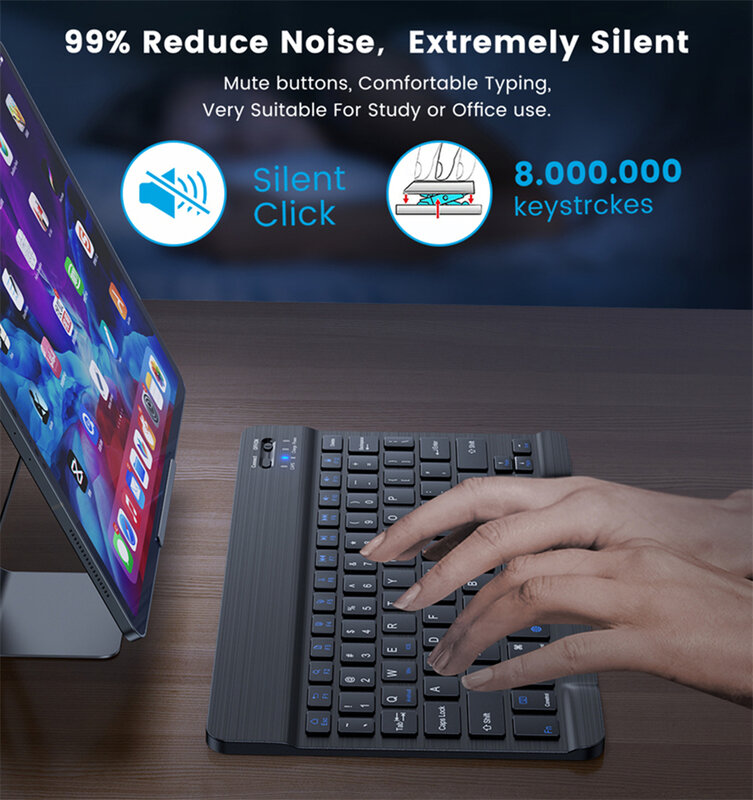 EMTRA Bluetooth Wireless Keyboard Mouse per Android IOS Huawei Xiaomi Tablet per iPad Air Mini 5 spagnolo coreano russo tastiera