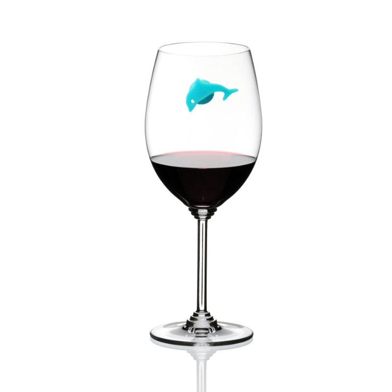 Glassmarkers Silikon Charme Marker Trinken Recognizer Tasse Tags Gläser Flasche Rot Tier Label Identifizierung Kennungen