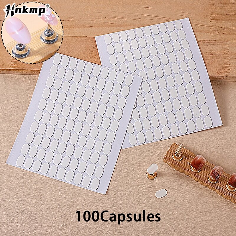 100Pcs Nail Double-side Adhesive Tape For False Nails Display Stand Tools Manicure Adhesive Strip Traceless And Transparent