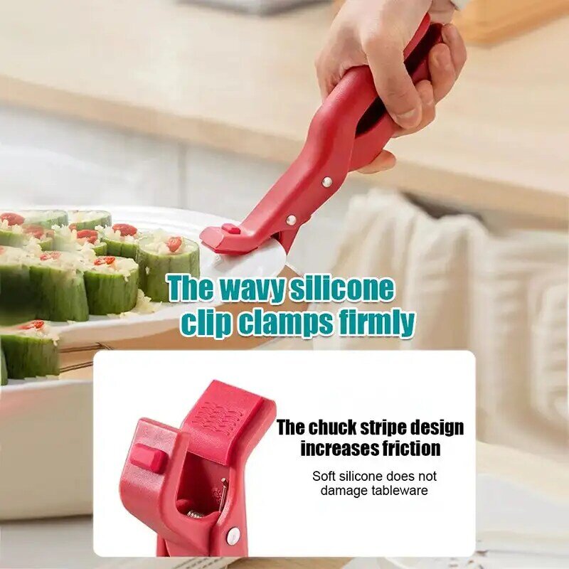 Multi-fungsi klip dudukan mangkuk anti-melepuh untuk mangkuk dapur klip baki pemegang mangkuk penjepit rambut cakar klip Gadget dapur penutup jari busur