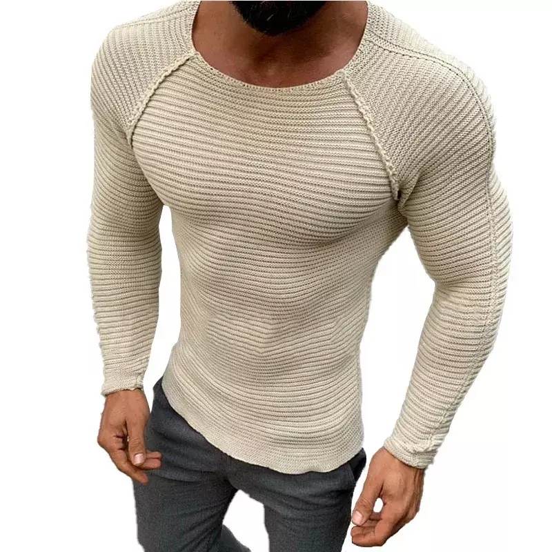 Suéter ajustado de primavera para hombre, ropa interior sólida, cuello simulado, Camiseta básica, blusa, Top de manga larga