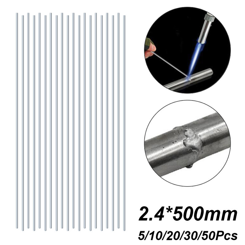 5/10/20/30/50 Buah 50Cm 2.4Mm Kabel Las Suhu Rendah Aluminium Mudah Meleleh untuk Besi Solder Tanpa Fluks Solder Diperlukan