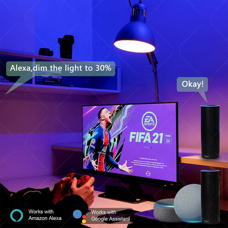 Tuya lampu Led E27 Wifi, bola lampu Led RGB CW WW Zigbee bekerja dengan Alexa Amazon Google Home SmartThings untuk Dekorasi kehidupan cerdas