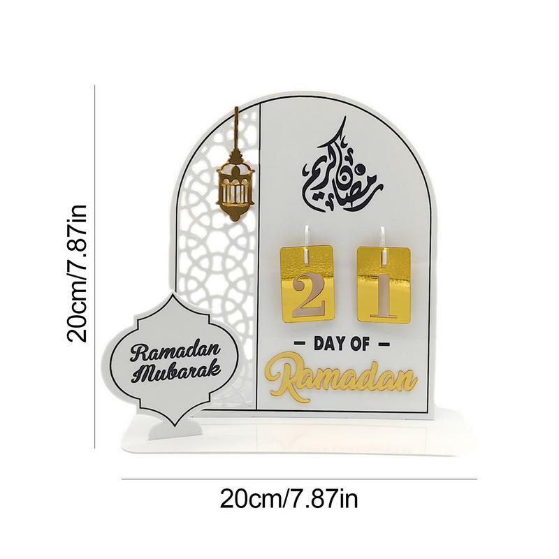 Akrylowy Eid kalendarz odliczania dekoracyjny akrylowy Eid kalendarz dekoracja biurka Eid odliczanie dekoracja Eid prezent dla dzieci