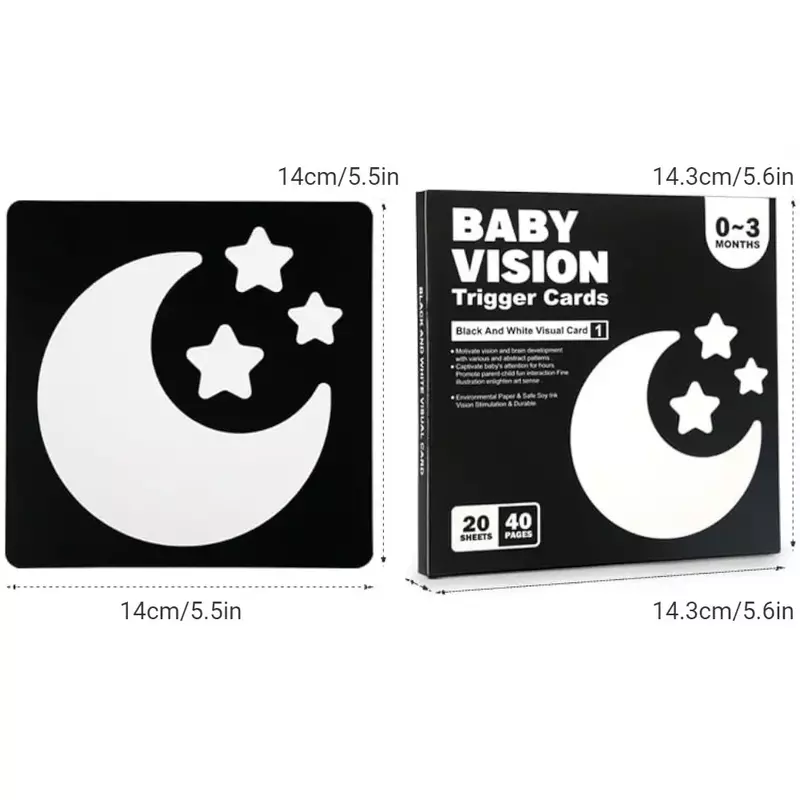 블랙 화이트 고대비 카드 몬테소리 아기 시각 자극 카드, 신생아 시각 자극 조기 교육 학습 장난감