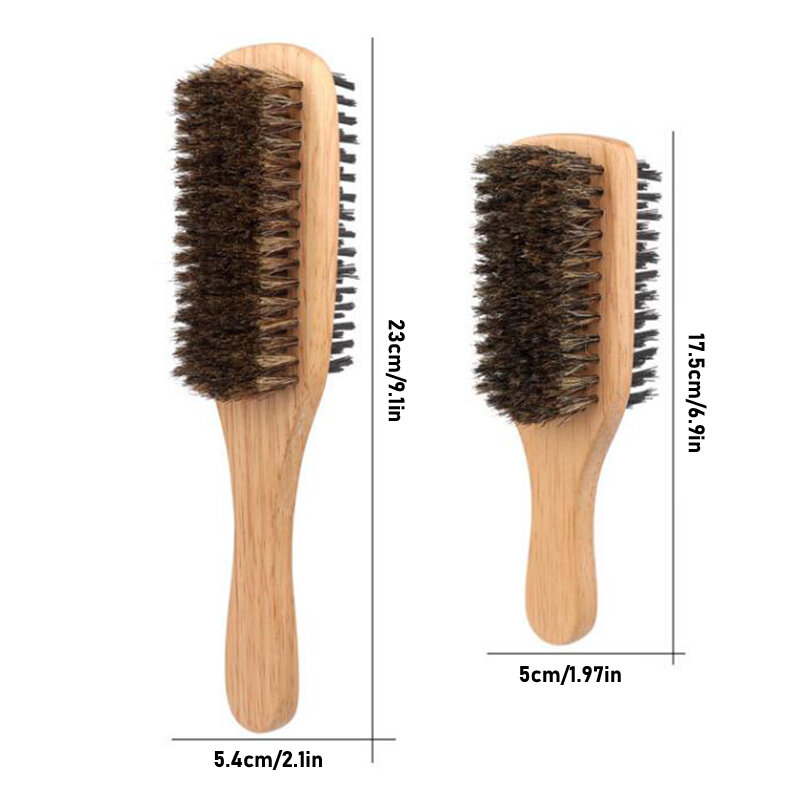 Бытовые мужские искусственные деревянные волнистые кисти из натурального бука, щетка для бороды, двухсторонняя щетка для бороды