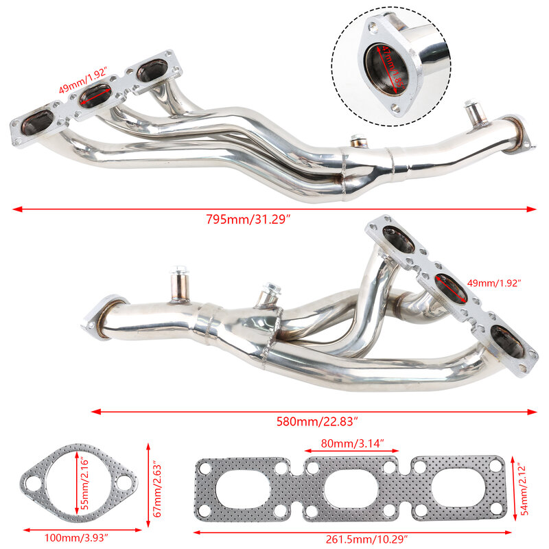 Header Manifold knalpot baja tahan karat untuk Header Manifold tahan karat untuk BMW E46 323i 328i E39 Z3 2.5L/2.8L/3.0L baru